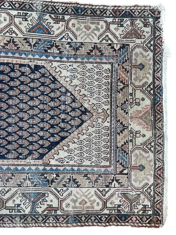 Vintage Persian Hamadan Rug – Hand Knotted Wool Carpet – 201 x 122 cm — photograph 5