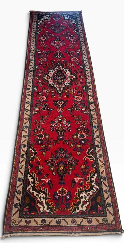 Vintage Persian Hand-Knotted Wool Runner Rug 301 x 83 cm — photograph 16