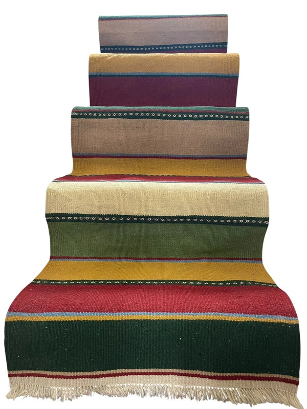 Vintage Handwoven Kilim Runner 203 × 56 cm | Wool Hallway Runner | Striped Flatweave Rug — photograph 3