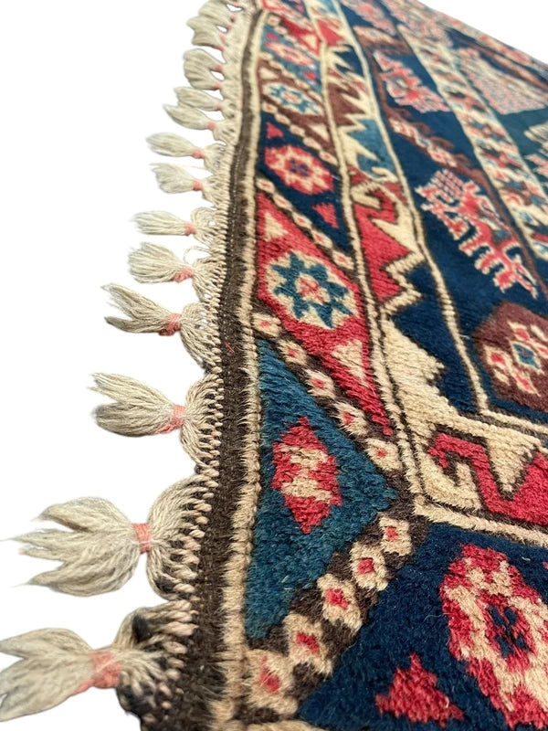 Vintage Hand Knotted Tribal Rug 246 x 141 cm Wool — photograph 7