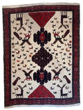 Handmade Tribal Animal Rug 187x143cm Afghan Baluch Style Wool Carpet — photograph 1