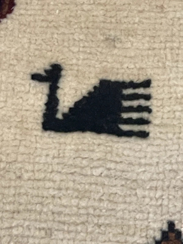 Handmade Tribal Animal Rug 187x143cm Afghan Baluch Style Wool Carpet — photograph 4