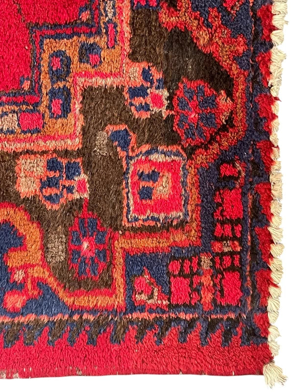 Large Handmade Persian Heriz Style Rug 303 x 159 cm Red Blue Wool Carpet — photograph 10