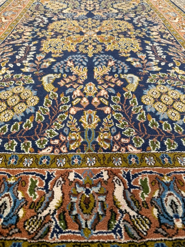Persian Hand Knotted Wool Rug 164x105cm Vintage Oriental Floral Bird Carpet — photograph 4