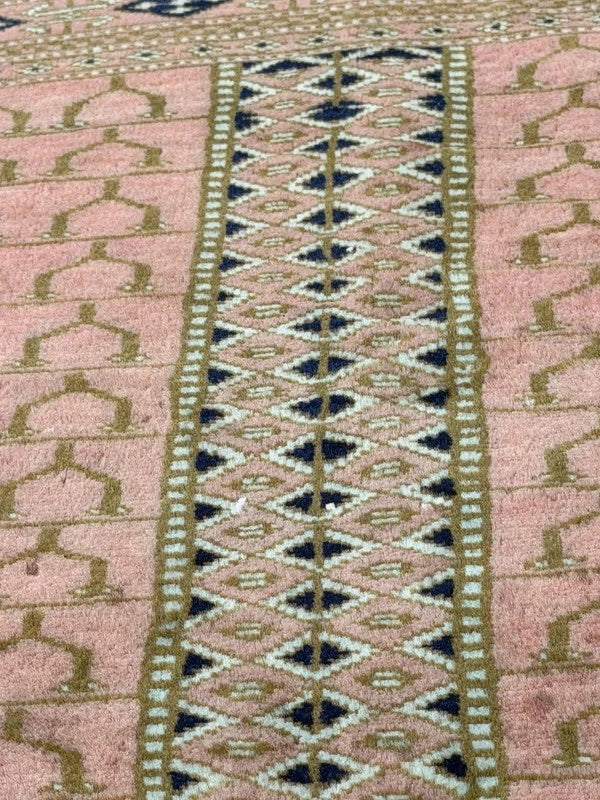 Hand Knotted Bokhara Rug 163x94cm Pink Salmon Oriental Wool Rug — photograph 14