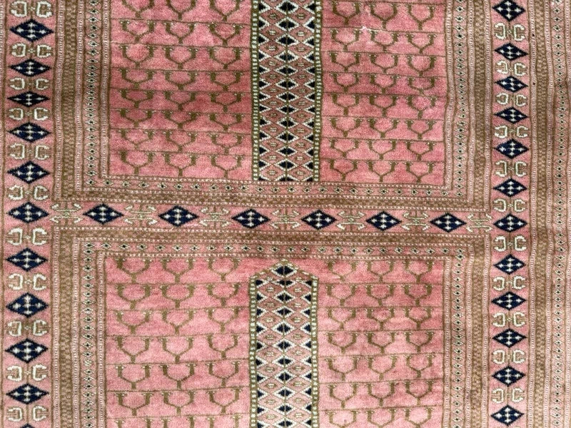 Hand Knotted Bokhara Rug 163x94cm Pink Salmon Oriental Wool Rug — photograph 16