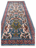 Vintage Kashmir Silk Runner Rug 122x49cm Hand Knotted Bird & Vase — photograph 1
