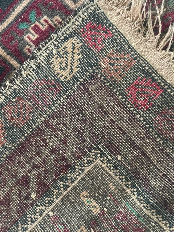 Vintage Hand Knotted Tribal Rug 162 x 99 cm Dark Afghan Baluch Style — photograph 9