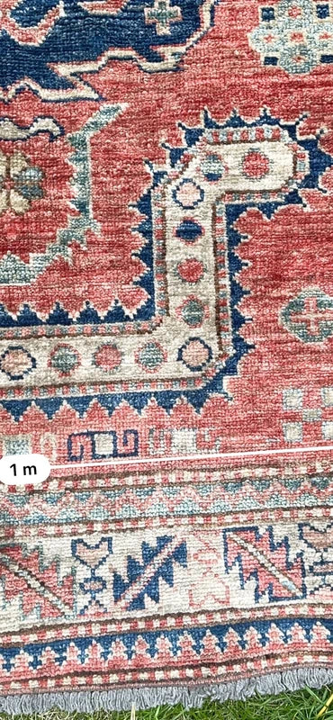 Hand Knotted Kazak Style Wool Rug 154x100cm Small Tribal Carpet — photograph 13