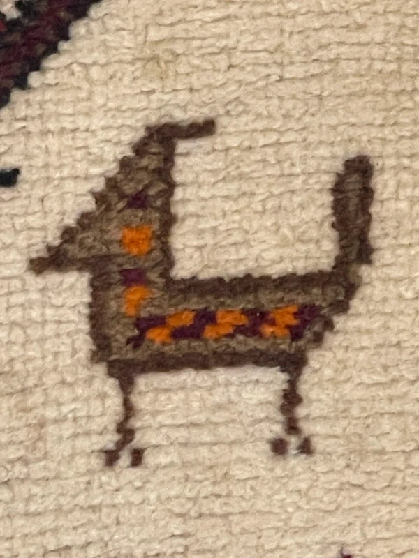 Handmade Tribal Animal Rug 187x143cm Afghan Baluch Style Wool Carpet — photograph 8