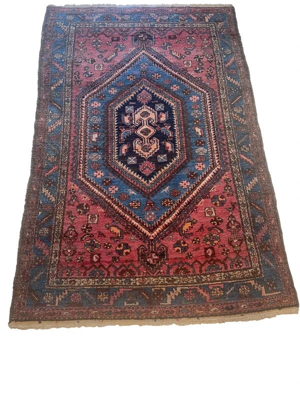 Authentic Hand Knotted Persian Hamadan Rug 125 × 195 cm | Vintage Wool Carpet — photograph 12