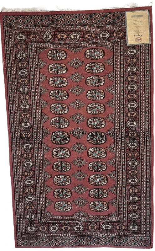 Vintage Pakistani Bokhara Hand Knotted Kayam wool Rug 156x94cm — photograph 8