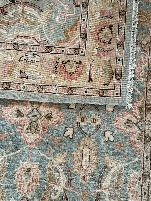 Large Hand Knotted Wool Rug 241x151cm Muted Ziegler Chobi Style — photograph 8