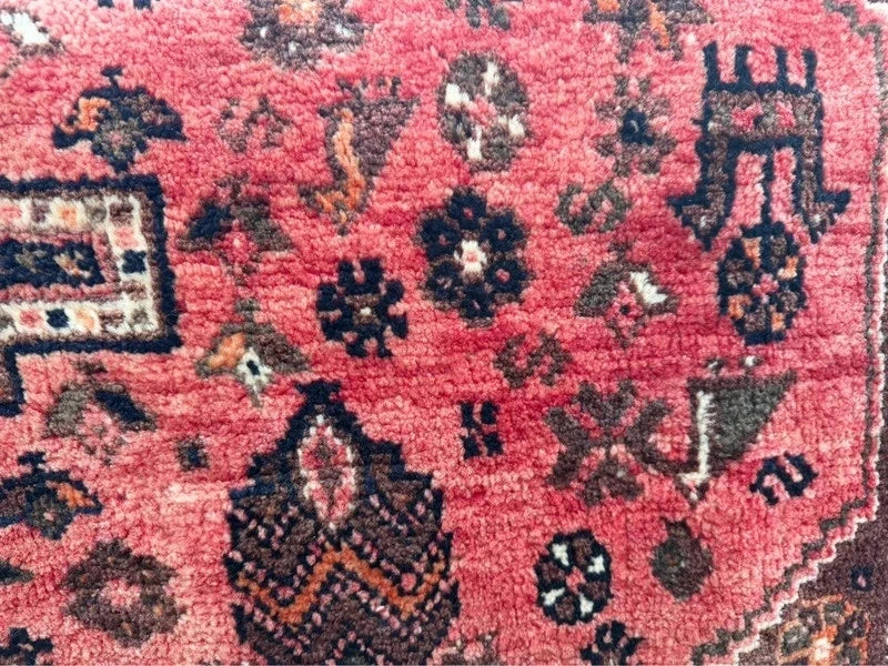 Large Vintage Persian Shiraz Hand Knotted Wool Rug 305x214cm Iranian Tribal Carpet — photograph 14