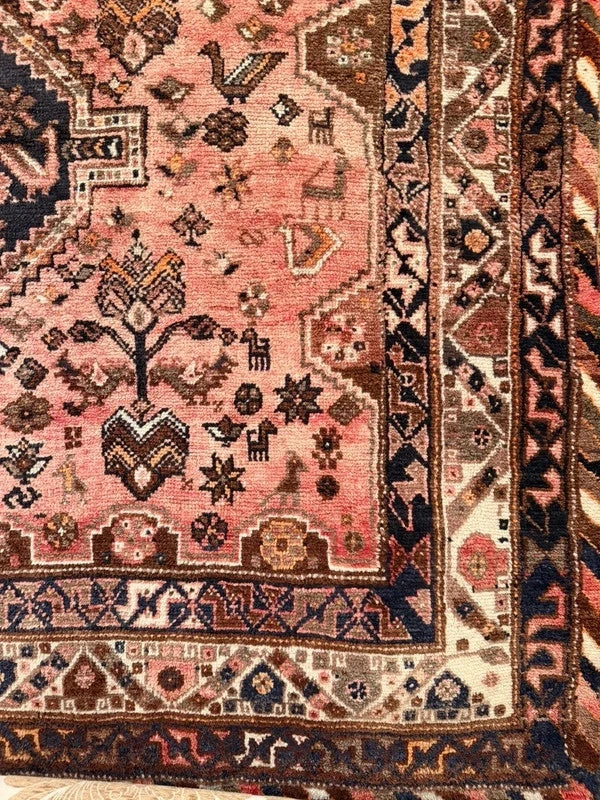 Large Vintage Persian Shiraz Hand Knotted Wool Rug 305x214cm Iranian Tribal Carpet — photograph 10