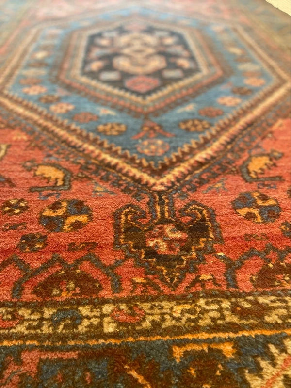 Authentic Hand Knotted Persian Hamadan Rug 125 × 195 cm | Vintage Wool Carpet — photograph 2