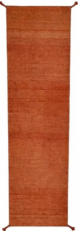 Hand‑knotted 100% wool runner 8ft (244x81cm) terracotta/rust — photograph 3