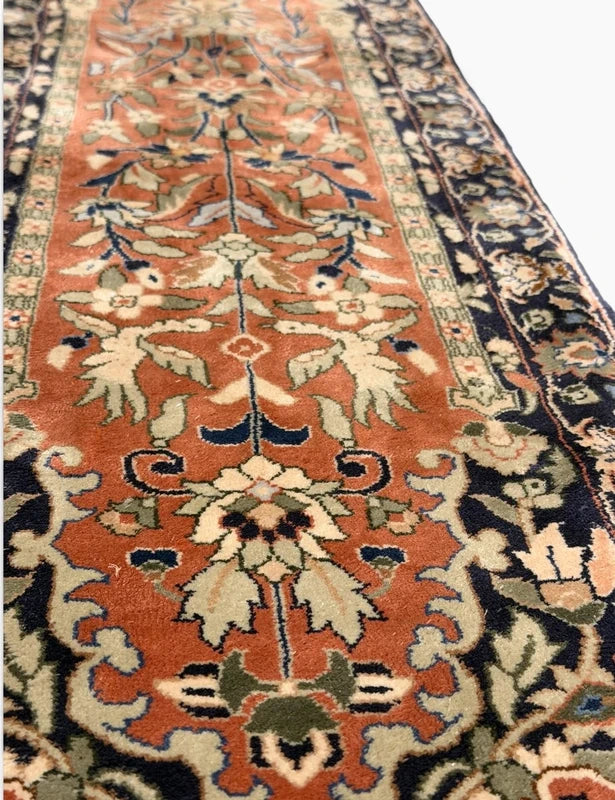 Handmade Chinese Silk Pile Runner Rug 164x35cm Tree of Life Vintage — photograph 3