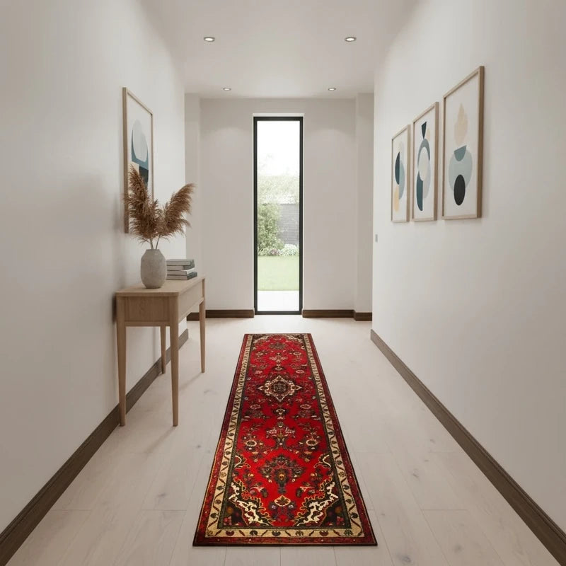 Vintage Persian Hand-Knotted Wool Runner Rug 301 x 83 cm — photograph 1
