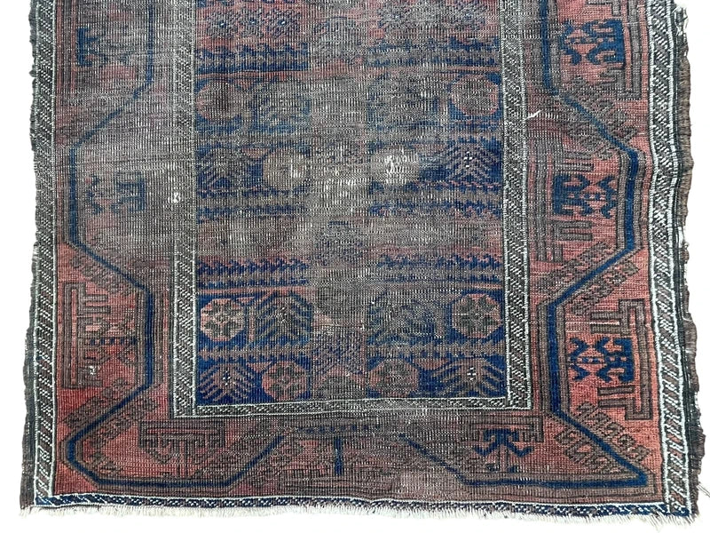 Very Old Afghan Ersari Hand Knotted Wool Rug 170 × 103 cm | Tribal Oriental Carpet — photograph 3
