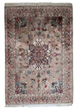Vintage Persian-style floral rug, silk-touch / fine weave, 187 × 127 cm — photograph 1