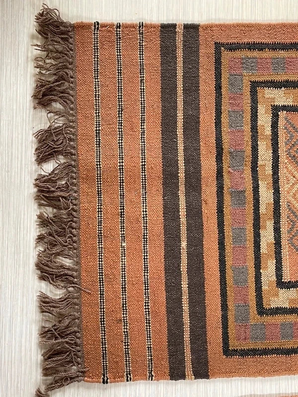 Pair of Handmade Flatweave Tribal Mats Rugs 132 x 78 cm & 125 x 75 cm — photograph 7