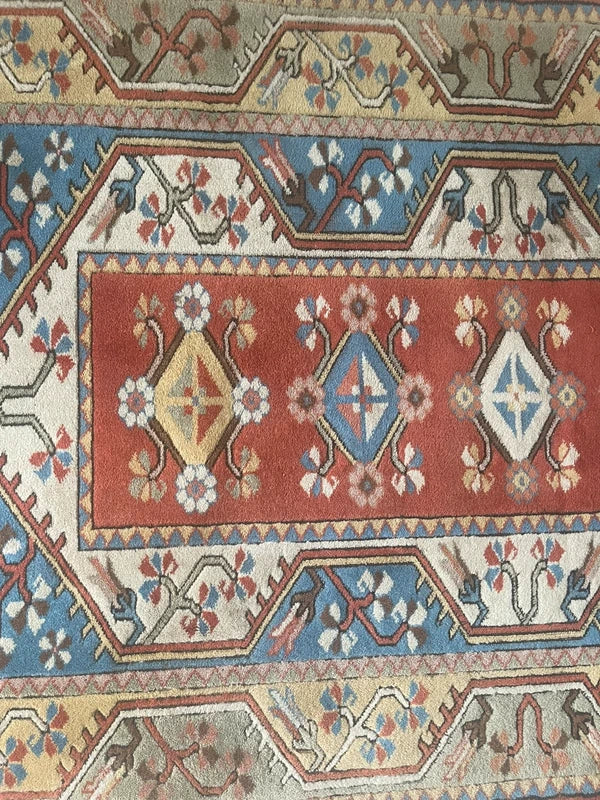 Handmade Turkish Milas Wool Rug 191 x 120 cm Vintage Style Anatolian Carpet — photograph 8