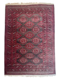 Vintage Afghan Baluch Hand-Knotted Wool Rug Tribal Elephant Foot Design 194 × 133 cm (6'4" × 4'4") — photograph 1
