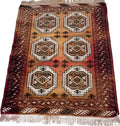 Vintage Tribal Hand-Knotted Wool Rug – Camel & Rust – 130 × 100 cm — photograph 1