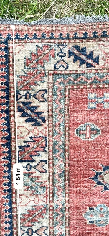 Hand Knotted Kazak Style Wool Rug 154x100cm Small Tribal Carpet — photograph 15