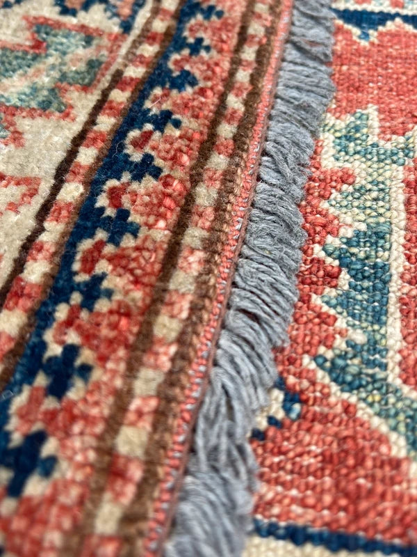 Hand Knotted Kazak Style Wool Rug 154x100cm Small Tribal Carpet — photograph 16