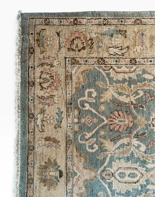 Large Hand Knotted Wool Rug 241x151cm Muted Ziegler Chobi Style — photograph 12