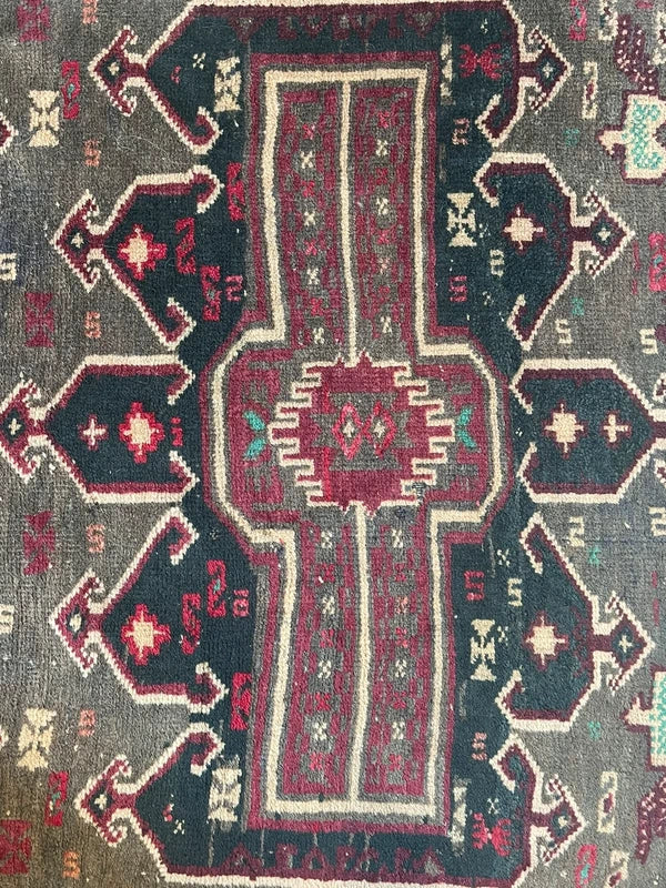 Vintage Hand Knotted Tribal Rug 162 x 99 cm Dark Afghan Baluch Style — photograph 11