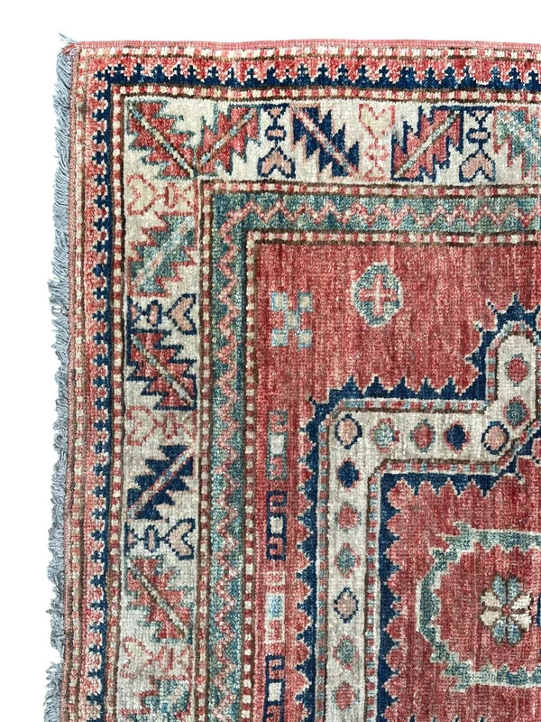 Hand Knotted Kazak Style Wool Rug 154x100cm Small Tribal Carpet — photograph 6