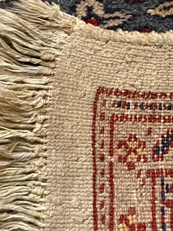 Hand-knotted wool rug with silk highlights – neutral geometric medallions – 184 × 122 cm — photograph 15