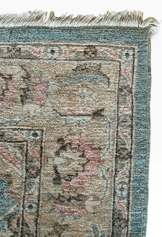 Large Hand Knotted Wool Rug 241x151cm Muted Ziegler Chobi Style — photograph 10