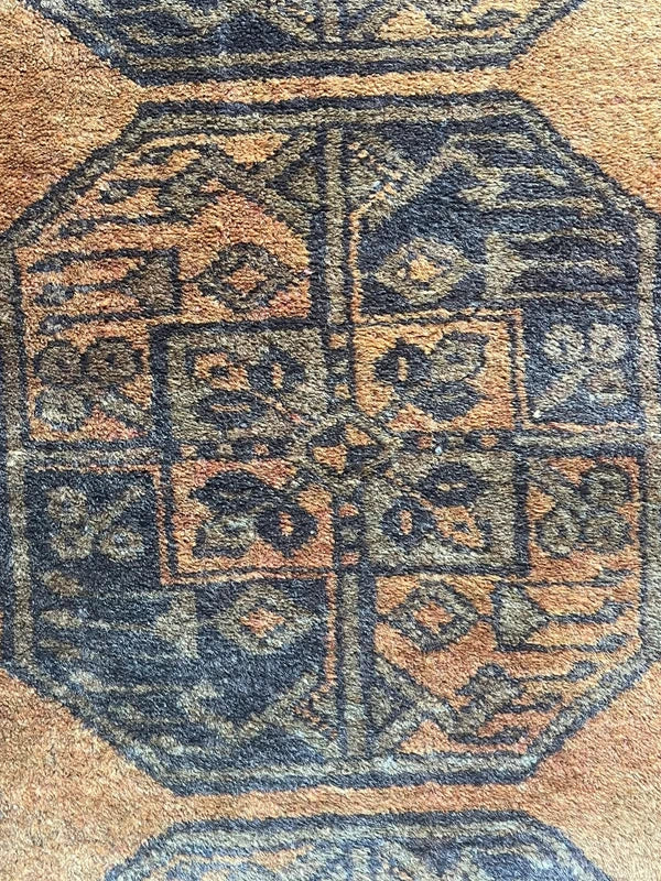 Handmade Bokhara Rug 159x108cm Gold Black Wool Small Carpet — photograph 13