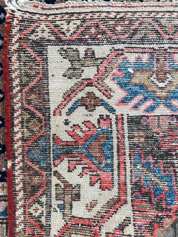 Vintage Persian Hamadan Rug – Hand Knotted Wool Carpet – 201 x 122 cm — photograph 13