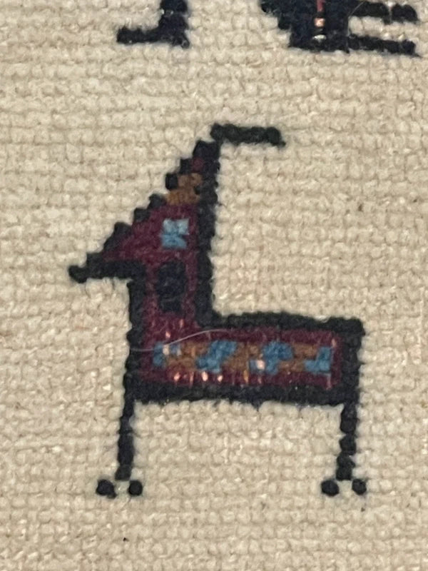 Handmade Tribal Animal Rug 187x143cm Afghan Baluch Style Wool Carpet — photograph 9