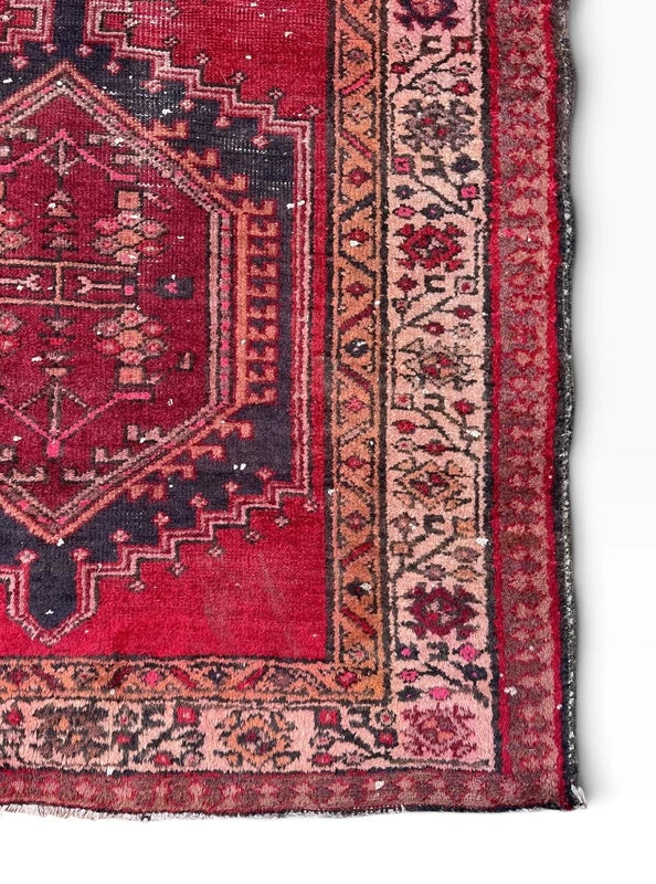 Vintage Persian Hand Knotted Wool Runner Rug 305x102cm Tribal — photograph 4