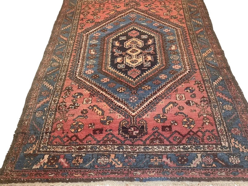Authentic Hand Knotted Persian Hamadan Rug 125 × 195 cm | Vintage Wool Carpet — photograph 15