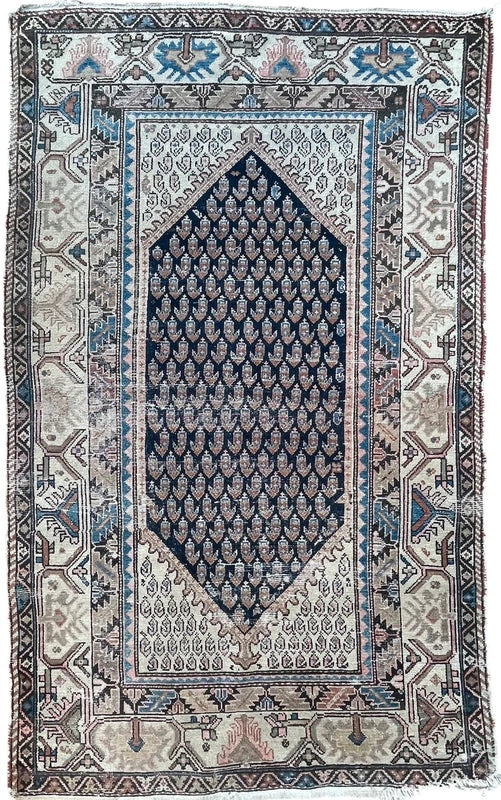 Vintage Persian Hamadan Rug – Hand Knotted Wool Carpet – 201 x 122 cm — photograph 1