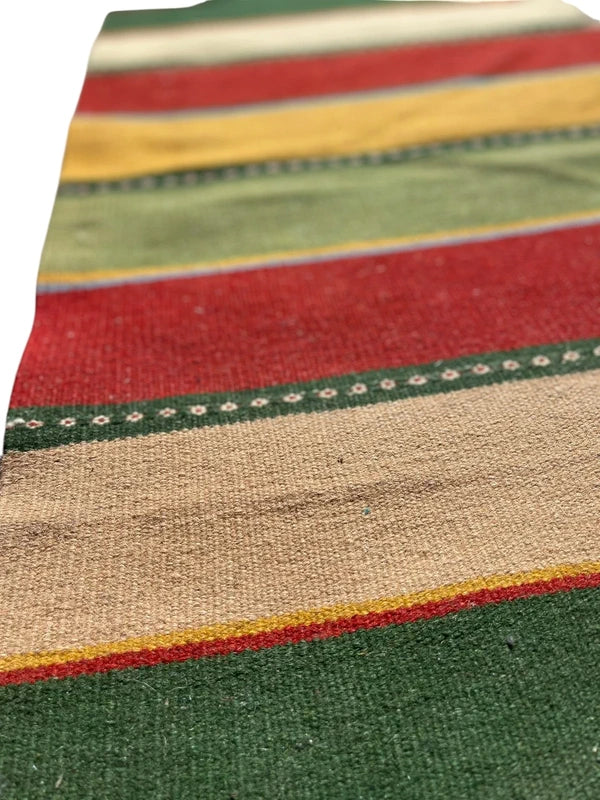 Vintage Handwoven Kilim Runner 203 × 56 cm | Wool Hallway Runner | Striped Flatweave Rug — photograph 12