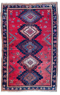 Vintage Hand-Knotted Persian Hamadan Rug – 196 × 127 cm — photograph 1