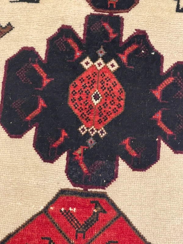Handmade Tribal Animal Rug 187x143cm Afghan Baluch Style Wool Carpet — photograph 5
