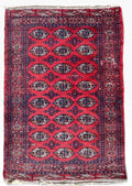 Vintage Hand Knotted Turkmen Bokhara Wool Rug 200 x 140 cm — photograph 1