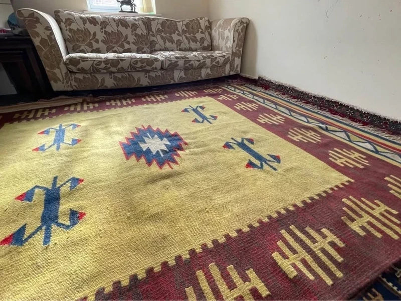 Large Handmade Tribal Kilim Rug 305 x 210 cm Reversible Flatweave Wool Carpet — photograph 9