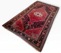 Vintage Hand-Knotted Persian Wool Rug – Large Red Medallion Carpet 148 x 247 cm — photograph 1