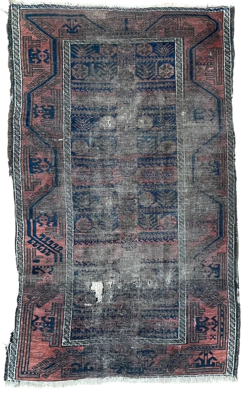Very Old Afghan Ersari Hand Knotted Wool Rug 170 × 103 cm | Tribal Oriental Carpet — photograph 1