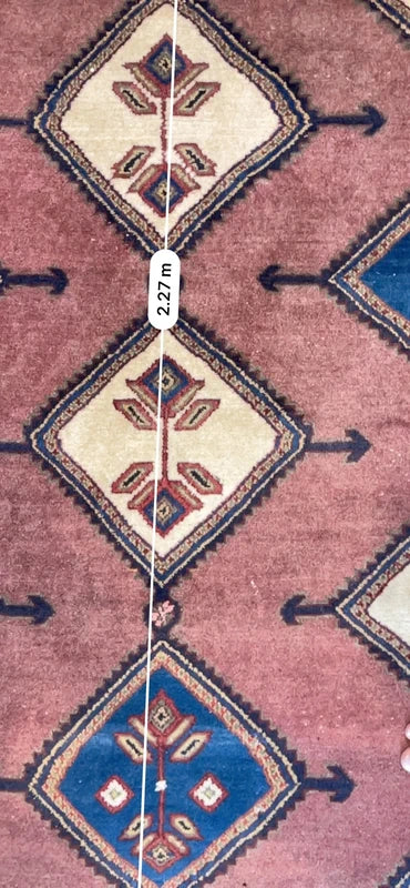 Vintage hand knotted wool tribal rug 227 x 150 cm Kazak Caucasian style — photograph 18